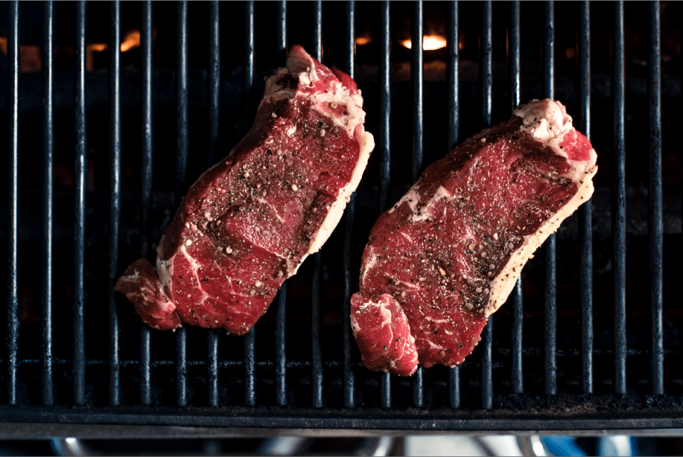 Perfectly Grilled New York Steak Meridian Farm Market   New York Steaks On BBQ 970x649 