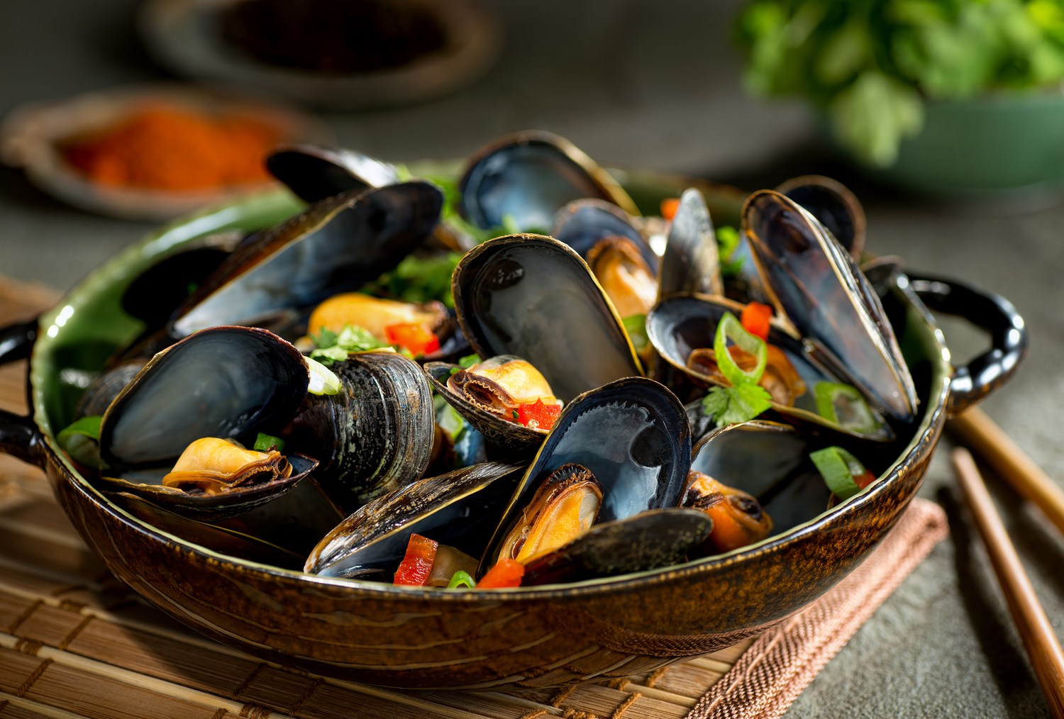 Thai curry mussels