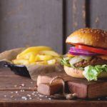 Bigstock burger and potatoes 127176638