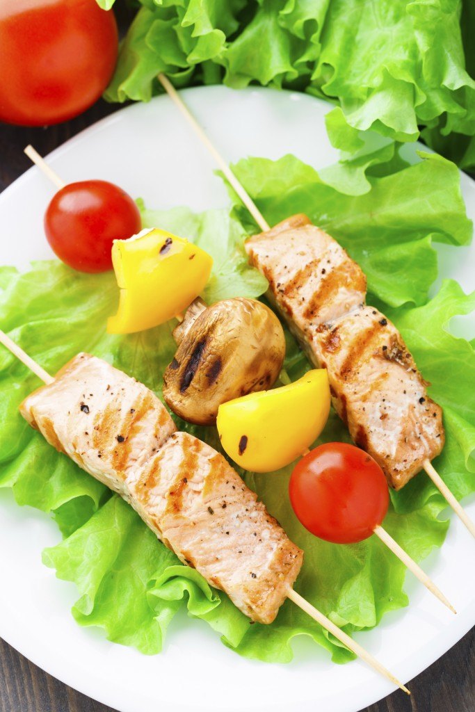 Salmon skewer