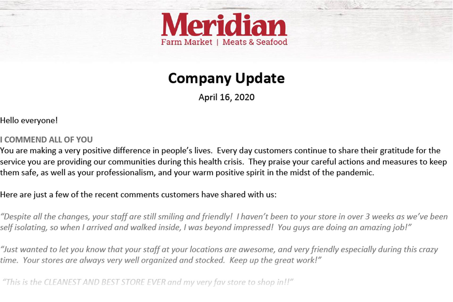 Staff letter april 16 2020