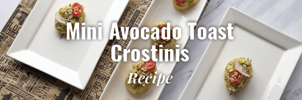 mini avocado toast crostinis