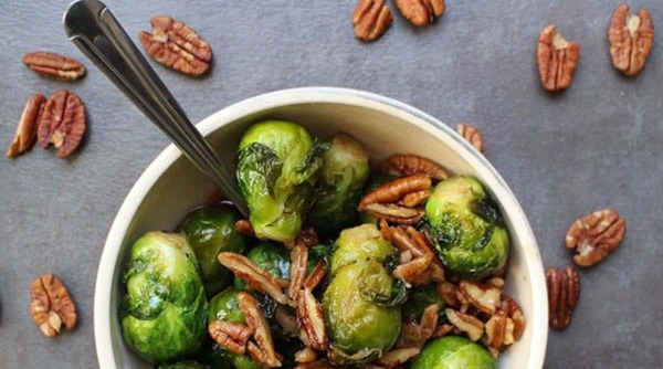 smoky pecan brussels sprouts instant pot